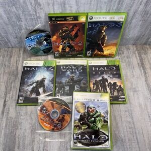 Halo Bundle OG Xbox & 360 8 Game Lot Halo 1 2 3  4 Reach Wars Combat